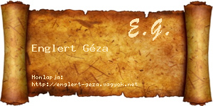 Englert Géza névjegykártya
