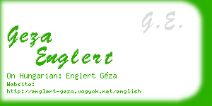 geza englert business card